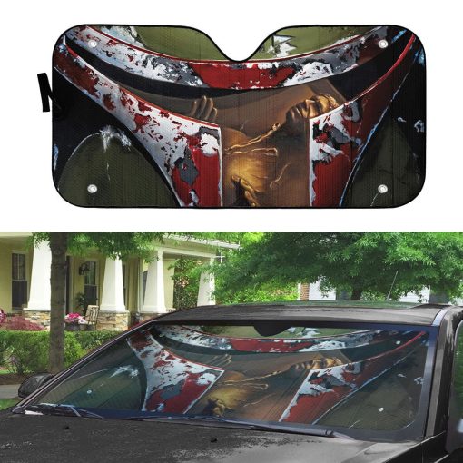 Gearhumans 3D S.W Boba Fett Custom Car Sunshade - Image 3