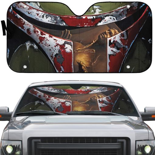 Gearhumans 3D S.W Boba Fett Custom Car Sunshade - Image 2