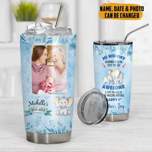 Gearhumans 3D Grandma Told Me You are Awsome Mothers Day Gift Custom Tumbler - Image 7