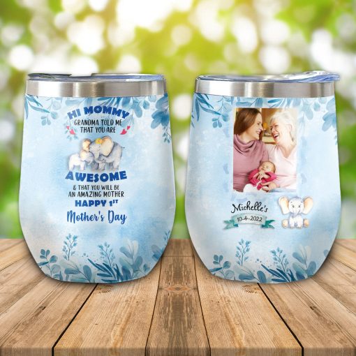 Gearhumans 3D Grandma Told Me You are Awsome Mothers Day Gift Custom Tumbler - Image 9