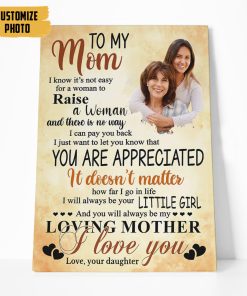 Gearhumans 3D To My Mom Custom Photo Canvas