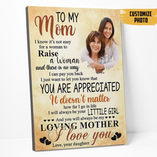Gearhumans 3D To My Mom Custom Photo Canvas - Image 2
