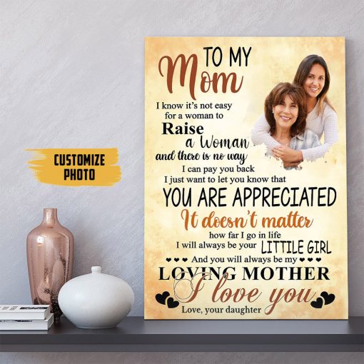Gearhumans 3D To My Mom Custom Photo Canvas - Image 4
