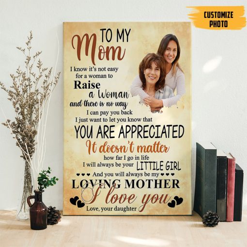 Gearhumans 3D To My Mom Custom Photo Canvas - Image 6