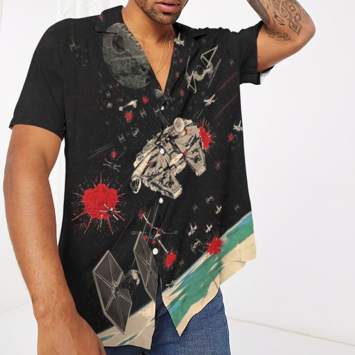 Gearhumans 3D S.W Spaceships Custom Short Sleeves Shirt - Image 3