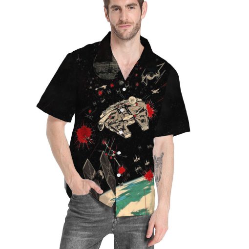Gearhumans 3D S.W Spaceships Custom Short Sleeves Shirt - Image 4