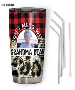 Gearhumans 3D You Dont Mess With Grandma Bear Custom Photo Tumbler