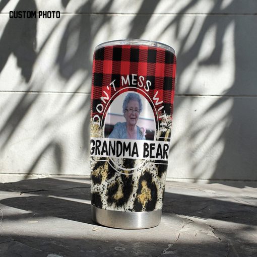 Gearhumans 3D You Dont Mess With Grandma Bear Custom Photo Tumbler - Image 11