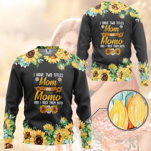 Gearhumans 3D Mom And Mama Mothers Day Sunflower Custom Photo Tshirt Hoodie Apparel - Image 10