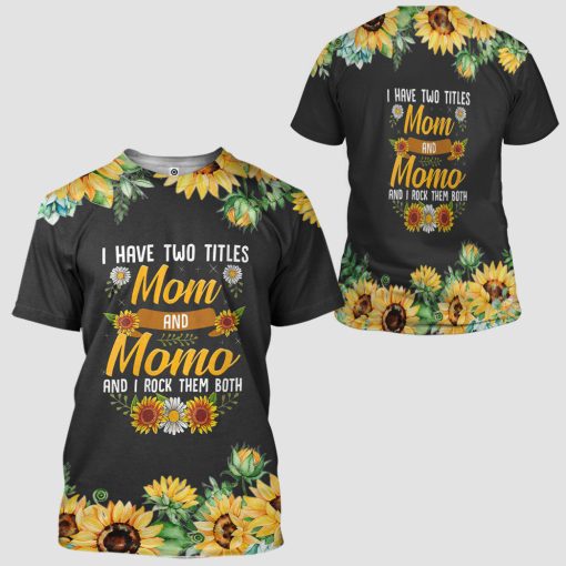 Gearhumans 3D Mom And Mama Mothers Day Sunflower Custom Photo Tshirt Hoodie Apparel - Image 7