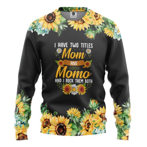 Gearhumans 3D Mom And Mama Mothers Day Sunflower Custom Photo Tshirt Hoodie Apparel - Image 2