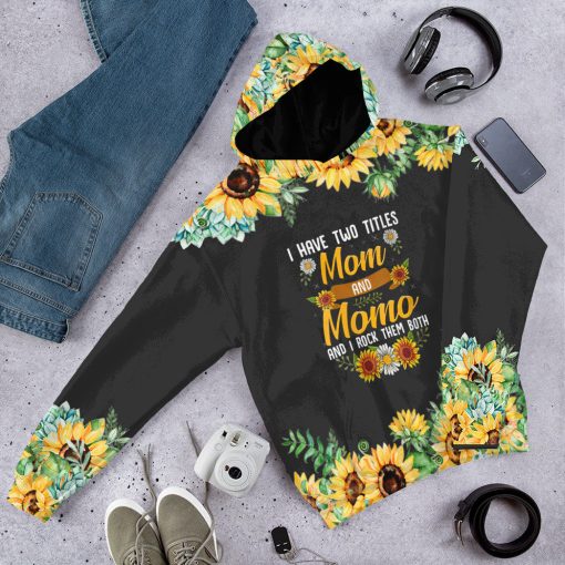 Gearhumans 3D Mom And Mama Mothers Day Sunflower Custom Photo Tshirt Hoodie Apparel - Image 15
