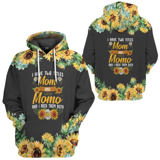 Gearhumans 3D Mom And Mama Mothers Day Sunflower Custom Photo Tshirt Hoodie Apparel - Image 5