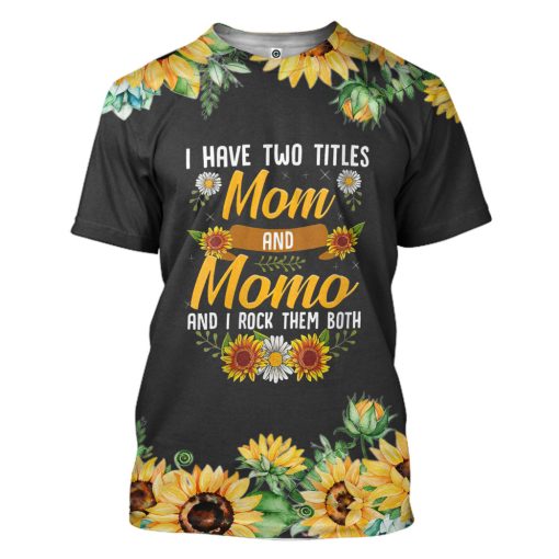 Gearhumans 3D Mom And Mama Mothers Day Sunflower Custom Photo Tshirt Hoodie Apparel - Image 3