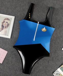 Gearhumans 3D S.T Blue Custom One Piece Swimsuit