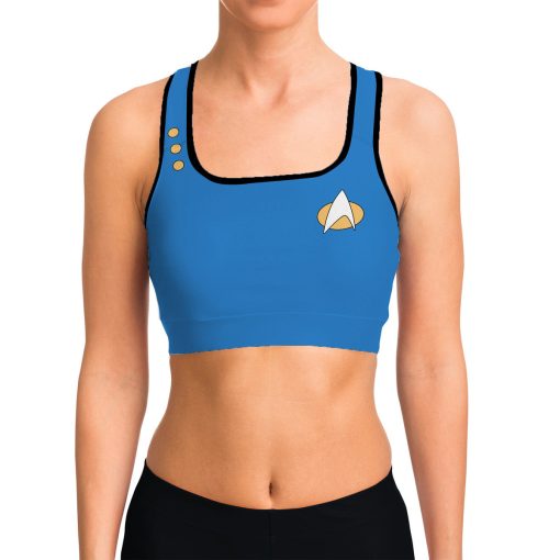 Gearhumans 3D S.T Blue Custom Sport Bra - Image 5