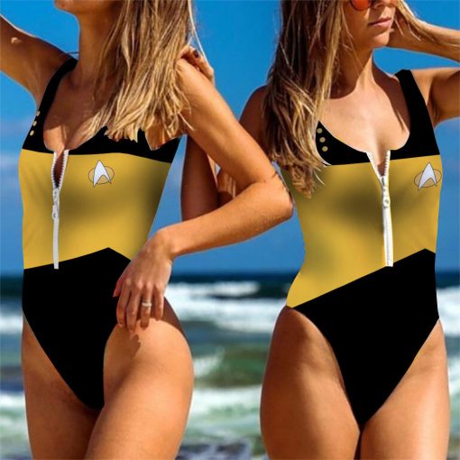 Gearhumans 3D S.T Yellow Custom One Piece Swimsuit 3 Gearhumans 3D S.T Yellow Custom One Piece Swimsuit - Image 3
