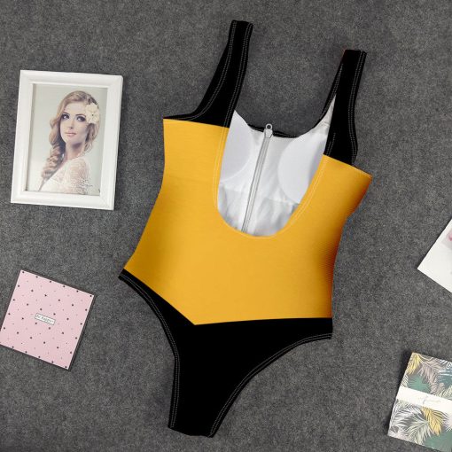 Gearhumans 3D S.T Yellow Custom One Piece Swimsuit 2 Gearhumans 3D S.T Yellow Custom One Piece Swimsuit - Image 2