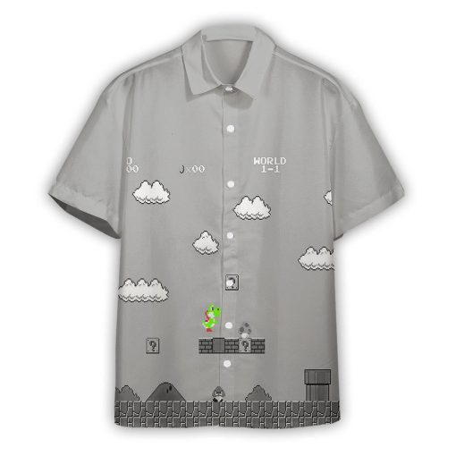 Gearhumans 3D Gray 8Bit Yoshi Custom Short Sleeves Shirt