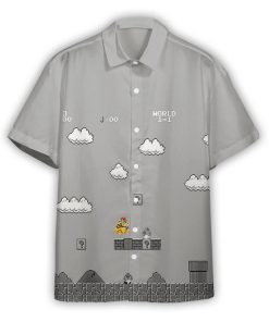 Gearhumans 3D Gray 8Bit Bowser Custom Short Sleeves Shirt