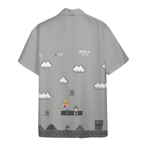 Gearhumans 3D Gray 8Bit Wario Custom Short Sleeves Shirt - Image 2