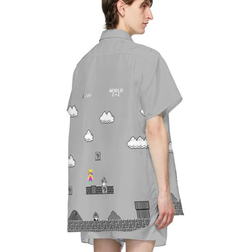 Gearhumans 3D Gray 8Bit Wario Custom Short Sleeves Shirt - Image 5