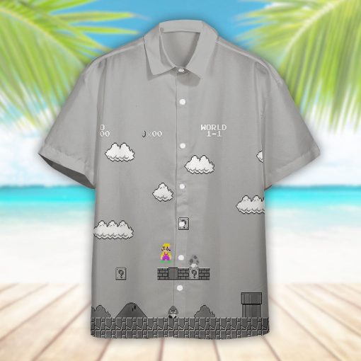 Gearhumans 3D Gray 8Bit Wario Custom Short Sleeves Shirt - Image 7