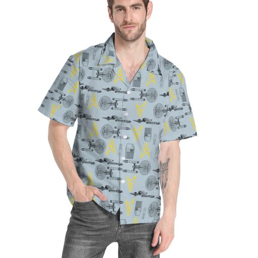 Gearhumans 3D S.T Shipyards Gray Custom Hawaiian Shirt - Image 4