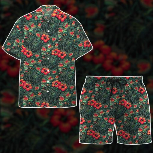 Gearhumans 3D Man Eating Flower Tropical Vibe Custom Men Shorts - Image 7