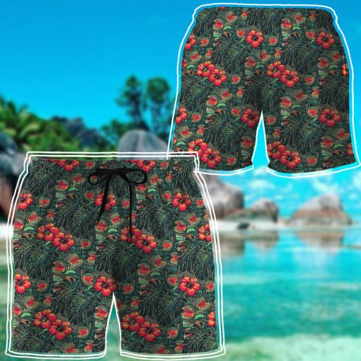 Gearhumans 3D Man Eating Flower Tropical Vibe Custom Men Shorts - Image 6
