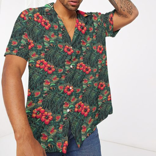 Gearhumans 3D Man Eating Flower Tropical Vibe Custom Hawaii Shirt - Image 5