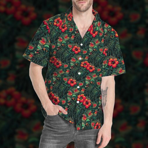 Gearhumans 3D Man Eating Flower Tropical Vibe Custom Hawaii Shirt - Image 9