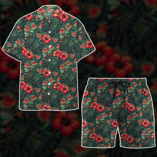 Gearhumans 3D Man Eating Flower Tropical Vibe Custom Hawaii Shirt - Image 14