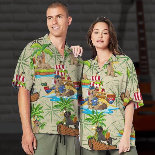 Gearhumans 3D Labrador Pirate x Hawaii Custom Hawaiian Shirt - Image 10