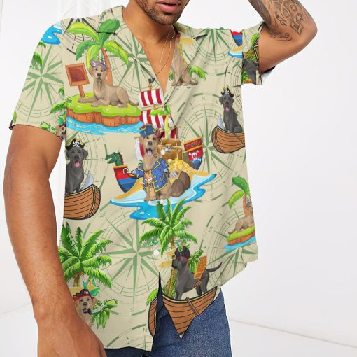 Gearhumans 3D Labrador Pirate x Hawaii Custom Hawaiian Shirt - Image 3