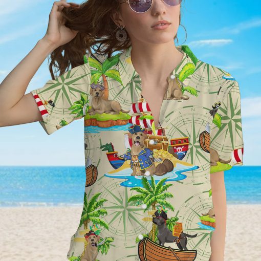Gearhumans 3D Labrador Pirate x Hawaii Custom Hawaiian Shirt - Image 9