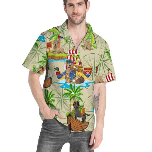 Gearhumans 3D Labrador Pirate x Hawaii Custom Hawaiian Shirt - Image 4