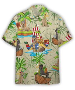 Gearhumans 3D Labrador Pirate x Hawaii Custom Hawaiian Shirt