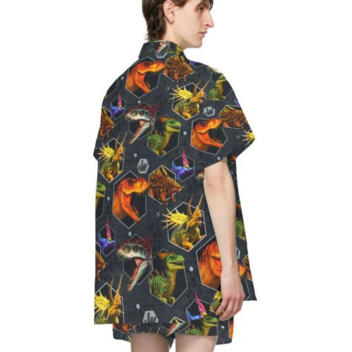Gearhumans 3D J.P Dinosaur Heads Custom Hawaiian Shirt - Image 4