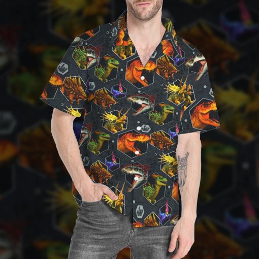 Gearhumans 3D J.P Dinosaur Heads Custom Hawaiian Shirt - Image 5