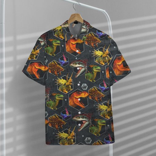 Gearhumans 3D J.P Dinosaur Heads Custom Hawaiian Shirt - Image 6