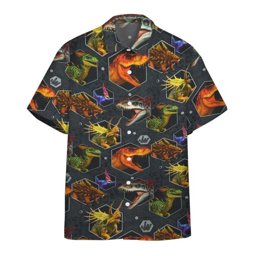 Gearhumans 3D J.P Dinosaur Heads Custom Hawaiian Shirt