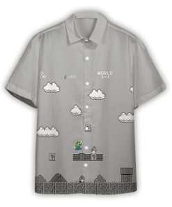 Gearhumans 3D Gray 8Bit Luigi Custom Short Sleeves Shirt