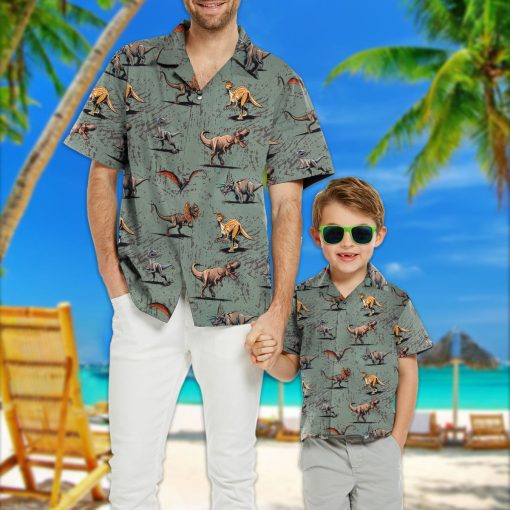 Gearhumans 3D J.P Dinosaur Custom Kid Hawaiian Shirt