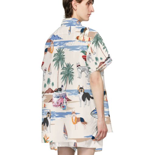 Gearhumans 3D Husky Summer Beach Retro Custom Hawaiian Shirt - Image 5