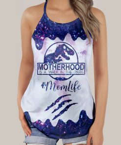 Gearhumans 3D Motherhood Mom Life Mothers Day Custom Criss Cross Tank Top