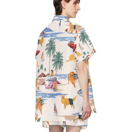 Gearhumans 3D Golden Retriever Summer Beach Retro Custom Hawaiian Shirt - Image 5