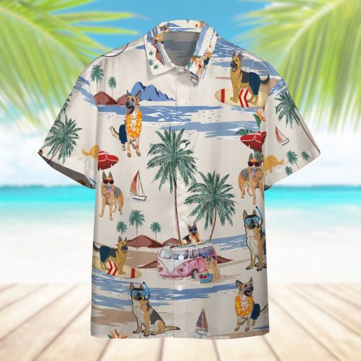 Gearhumans 3D German Shepherd Summer Beach Retro Custom Hawaiian Shirt - Image 6