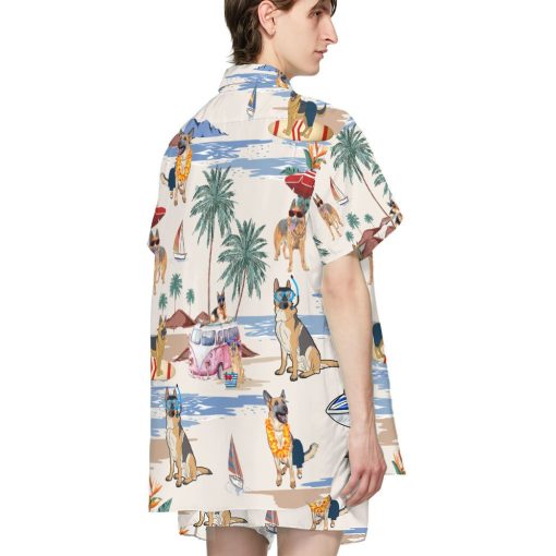 Gearhumans 3D German Shepherd Summer Beach Retro Custom Hawaiian Shirt - Image 5