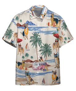 Gearhumans 3D German Shepherd Summer Beach Retro Custom Hawaiian Shirt